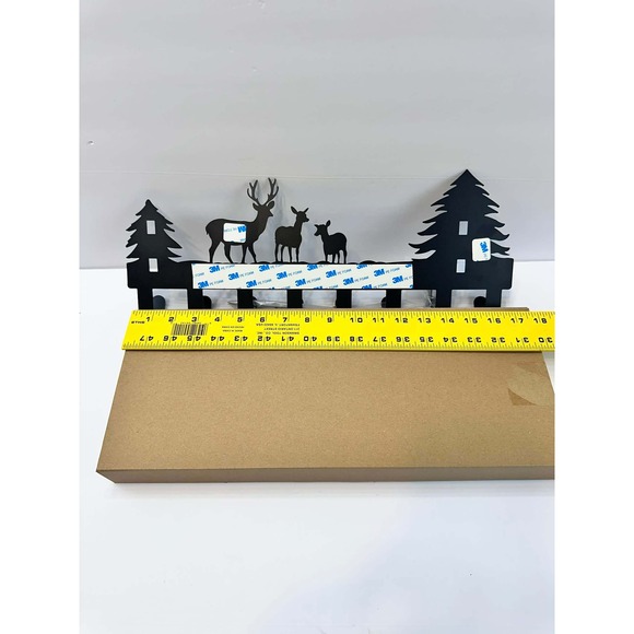 Rustic Deer Wall Hook Rack Metal Entryway Coat Key Hanger‎ 8 Hooks - Picture 2 of 3